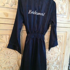 NEW Gorgeous Royal Blue Satin Fitted Robe Luxury Silky Bridesmaid Size M